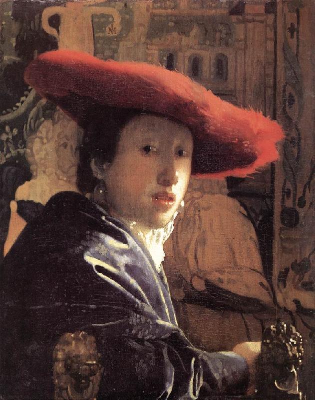 Jan Vermeer Girl with Red Hat oil painting image
